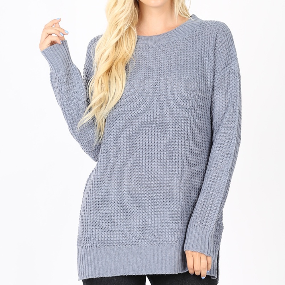 Zenana Waffle Knit Sweater